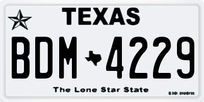 TX license plate BDM4229