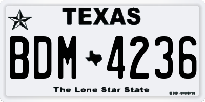 TX license plate BDM4236