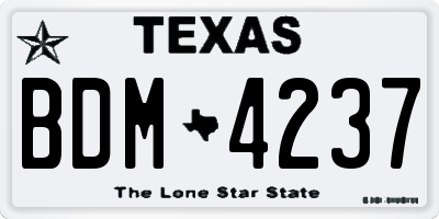 TX license plate BDM4237