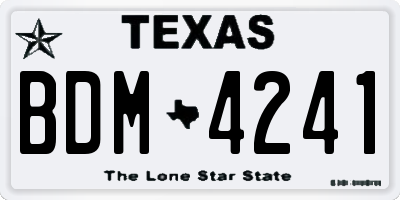 TX license plate BDM4241