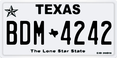 TX license plate BDM4242