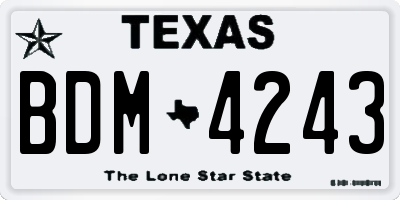 TX license plate BDM4243