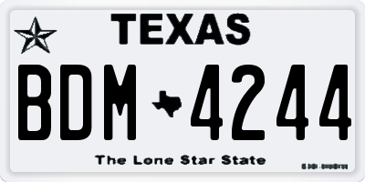 TX license plate BDM4244