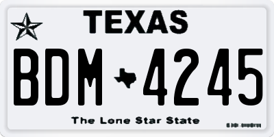 TX license plate BDM4245