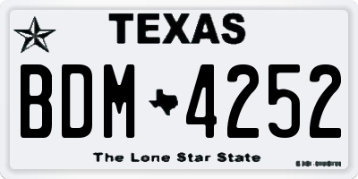 TX license plate BDM4252