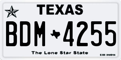 TX license plate BDM4255