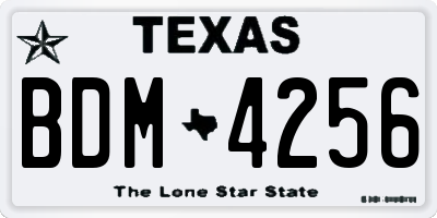 TX license plate BDM4256