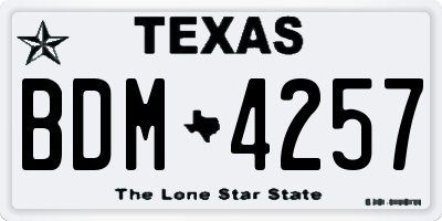 TX license plate BDM4257