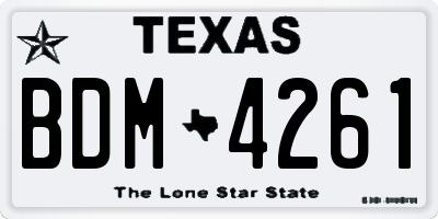 TX license plate BDM4261