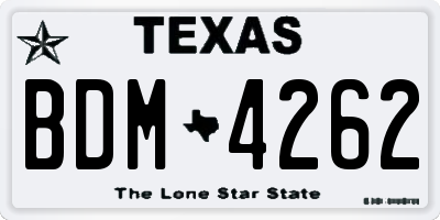 TX license plate BDM4262