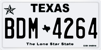 TX license plate BDM4264