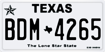 TX license plate BDM4265