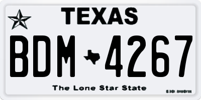 TX license plate BDM4267