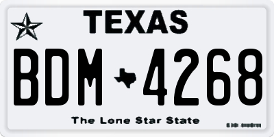 TX license plate BDM4268