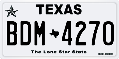 TX license plate BDM4270
