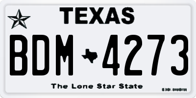 TX license plate BDM4273