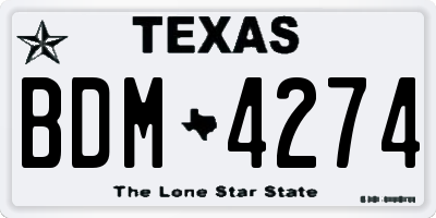TX license plate BDM4274