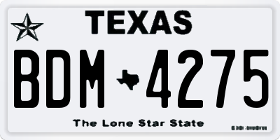 TX license plate BDM4275