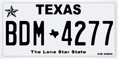 TX license plate BDM4277
