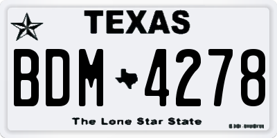 TX license plate BDM4278