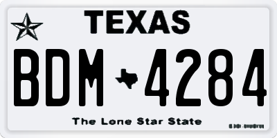 TX license plate BDM4284