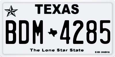 TX license plate BDM4285