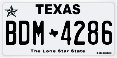TX license plate BDM4286
