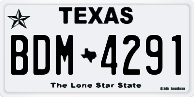 TX license plate BDM4291