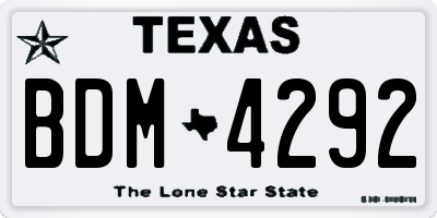 TX license plate BDM4292