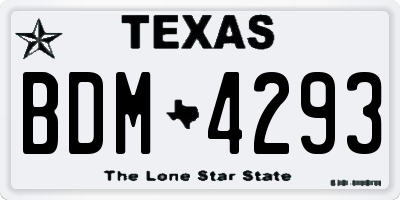 TX license plate BDM4293