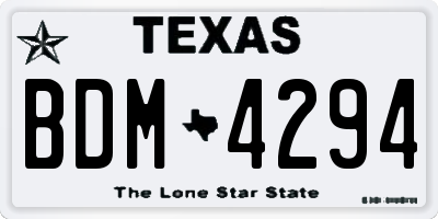 TX license plate BDM4294