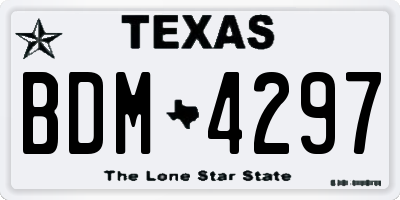 TX license plate BDM4297