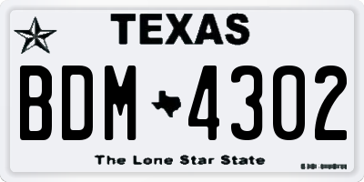 TX license plate BDM4302