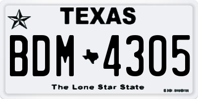 TX license plate BDM4305