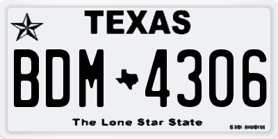 TX license plate BDM4306