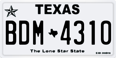 TX license plate BDM4310