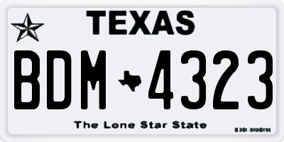 TX license plate BDM4323