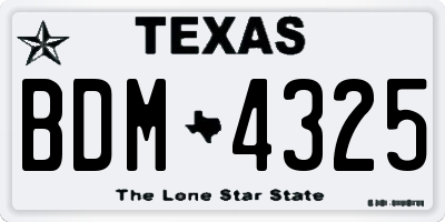 TX license plate BDM4325