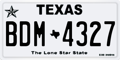 TX license plate BDM4327