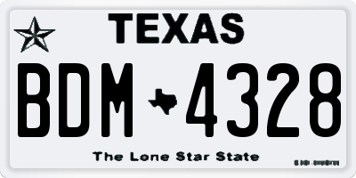 TX license plate BDM4328