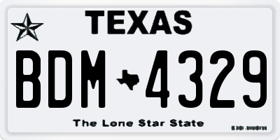 TX license plate BDM4329