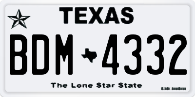 TX license plate BDM4332