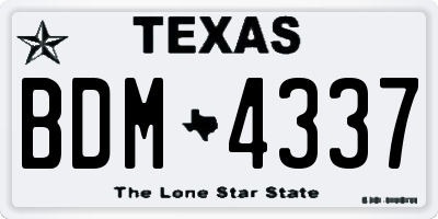 TX license plate BDM4337