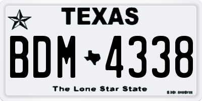 TX license plate BDM4338