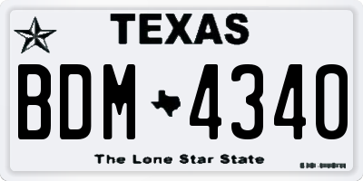 TX license plate BDM4340