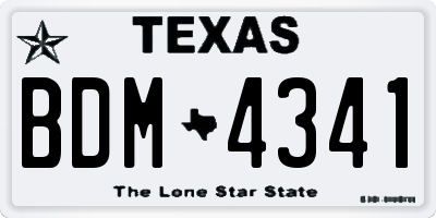 TX license plate BDM4341