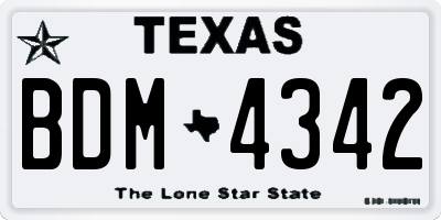 TX license plate BDM4342