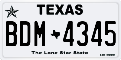 TX license plate BDM4345