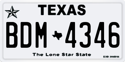 TX license plate BDM4346