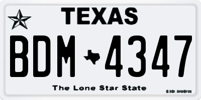 TX license plate BDM4347